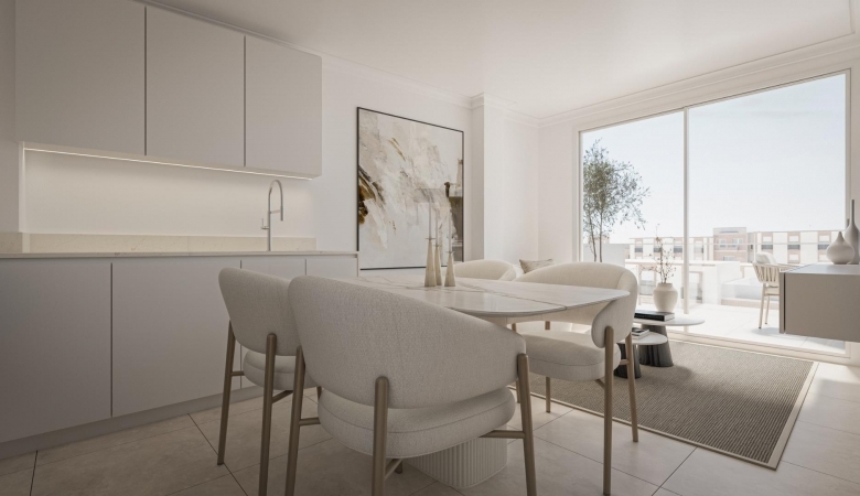 Ático de 1 dormitorio con solarium privado a 800m de la playa y el paseo marítimo en Torrevieja(Alicante)