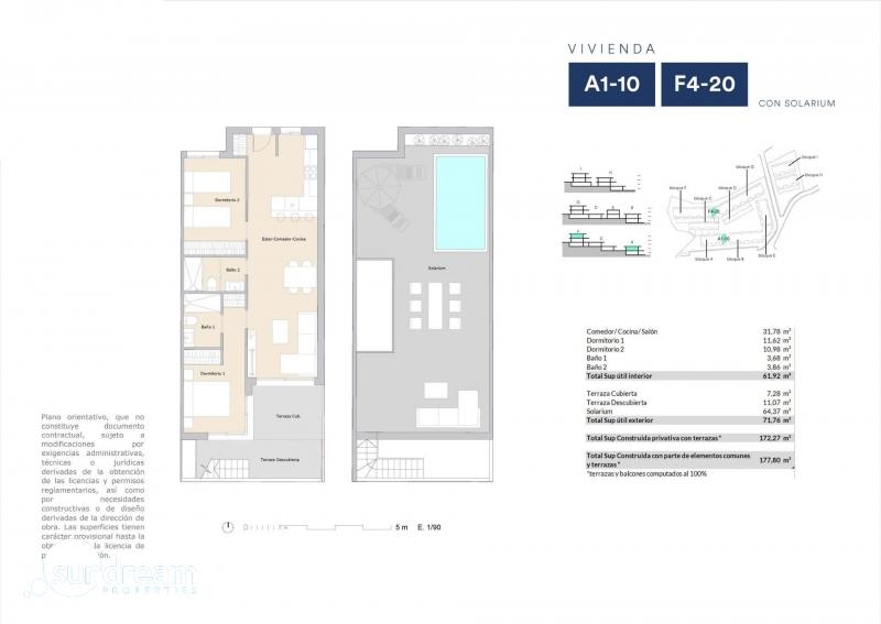 Ático de 2 dormitorios con solarium privado y vistas magnificas a la venta en Alfaz del Pi(Alicante)