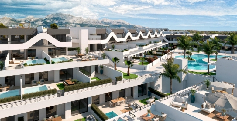 Ático de 2 dormitorios con solarium privado y vistas magnificas a la venta en Alfaz del Pi(Alicante)