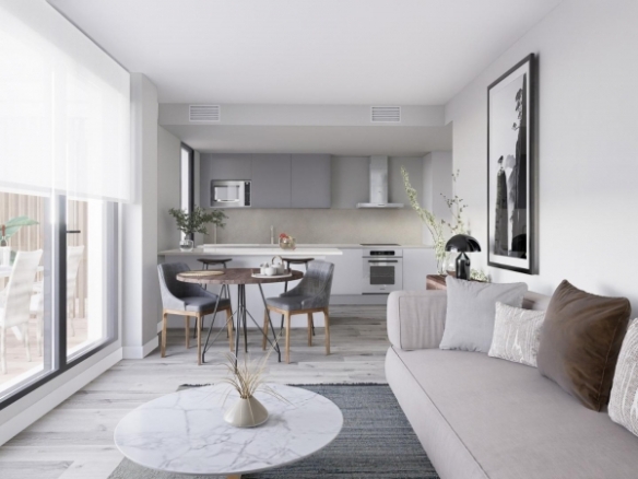 Apartamento de planta baja con 2 dormitorios y amplia terraza a 100 metros del mar en Jávea(Alicante)