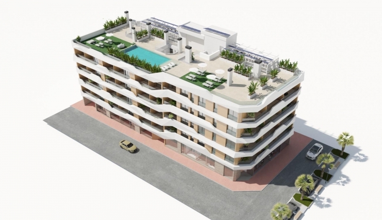 Ático en venta obra nueva con piscina en Guardamar
