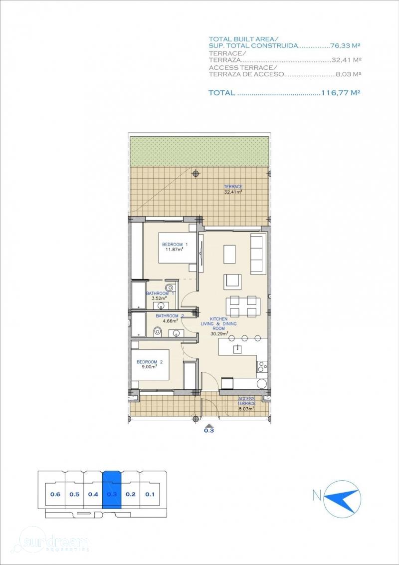 APARTAMENTO DE NUEVA CONSTRUCCIÓN EN RESORT DE GOLF EN LOS ALCAZARES