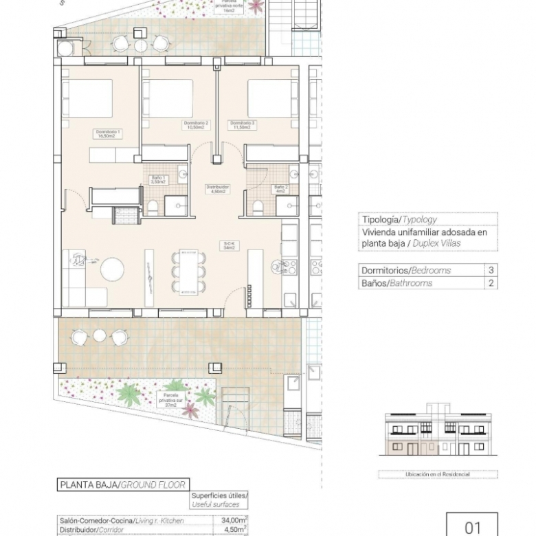 BUNGALOWS DE PLANTA BAJA Y ALTA DE NUEVA CONSTRUCCIÓN EN HONDON DE LAS NIEVES