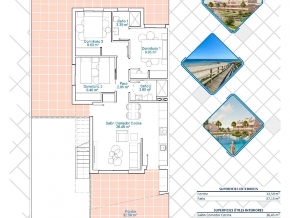 Bungalow en venta piscina y garaje Pilar de la Horadada