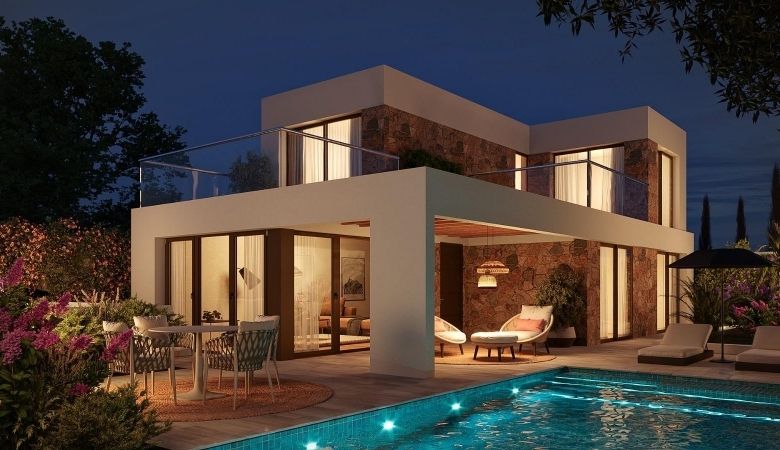 Villa en venta obra nueva con piscina en Finestrat