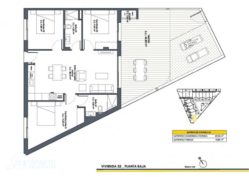 g_40429-7-15 Bungalow obra nueva en venta con garaje San Fulgencio