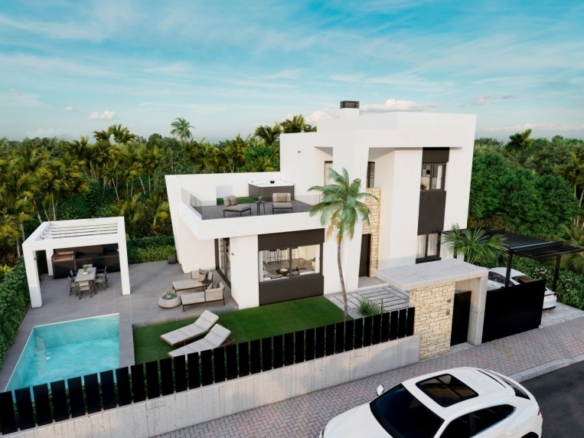 Villa en venta obra nueva con piscina en Orihuela Costa