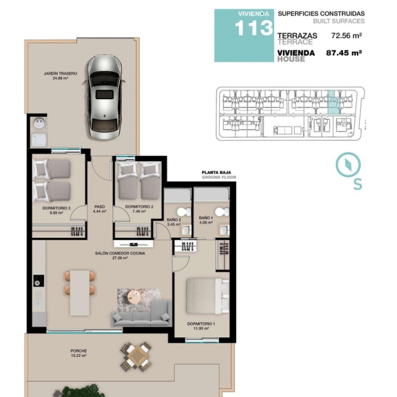 Bungalow en venta obra nueva Torre de la Horadada
