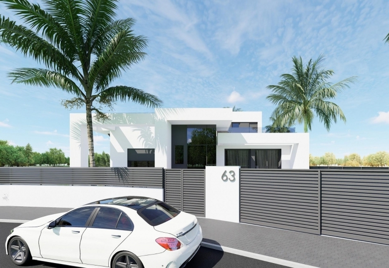 Villa obra nueva en venta con piscina en Los Alcázares