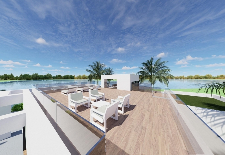 Villa obra nueva en venta con piscina en Los Alcázares