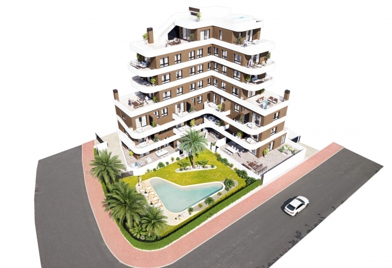 Ático en venta obra nueva con piscina en Guardamar