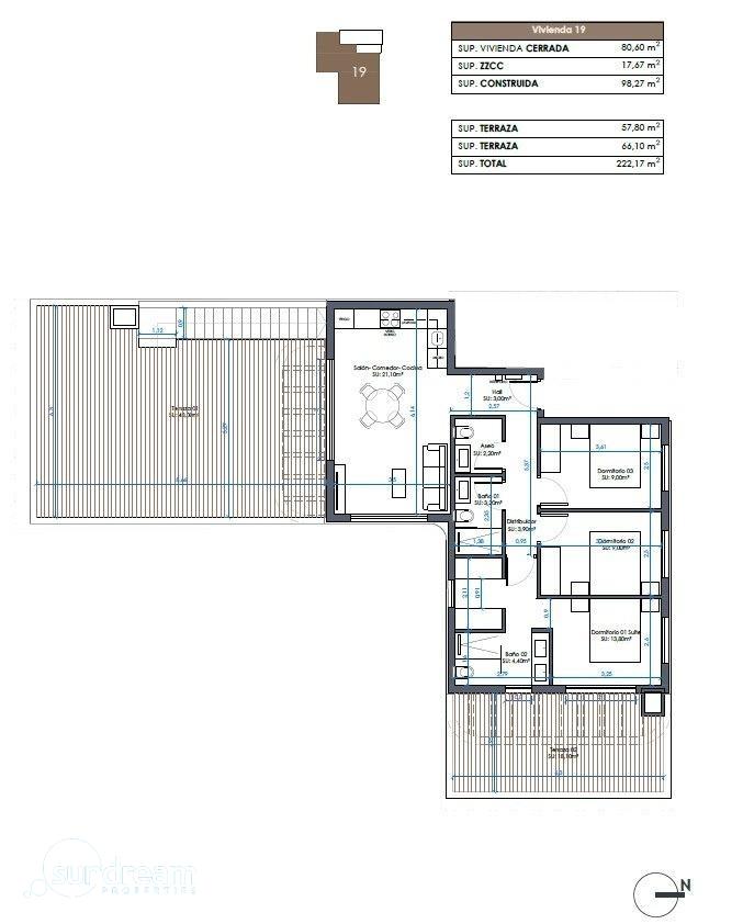 Ático en venta obra nueva con piscina en Guardamar