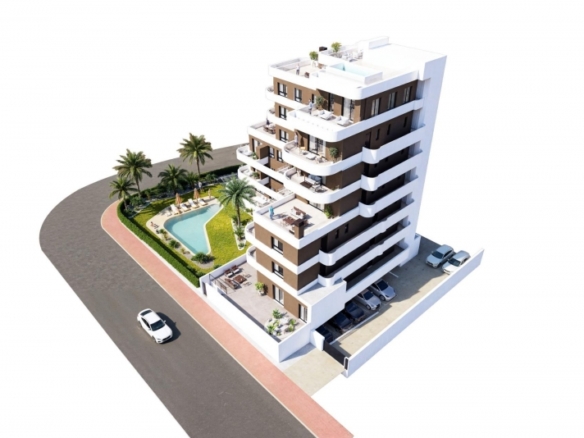 Ático en venta obra nueva con piscina en Guardamar