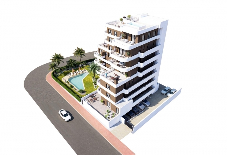 Ático en venta obra nueva con piscina en Guardamar