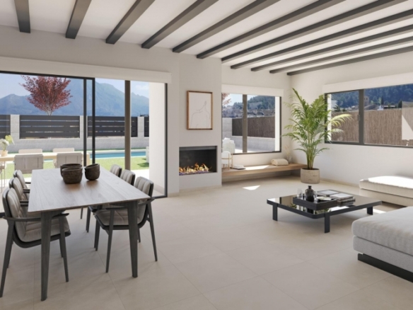 Villa en venta obra nueva con piscina en Peñáguila