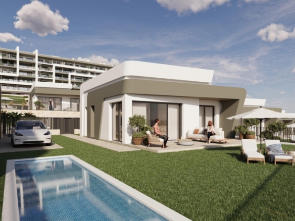 Chalet de una planta con 3 dormitorios en complejo residencial a la venta en Mutxamel(Alicante)