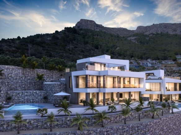 Villa en venta con piscina y vistas al mar en Calpe