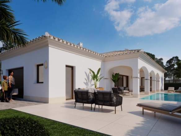 Villa mediterránea de 3 dormitorios con piscina privada de nueva construcción en San Pedro del Pinatar