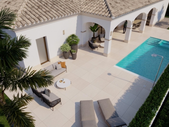 Villa mediterránea de 3 dormitorios con piscina privada de nueva construcción en San Pedro del Pinatar