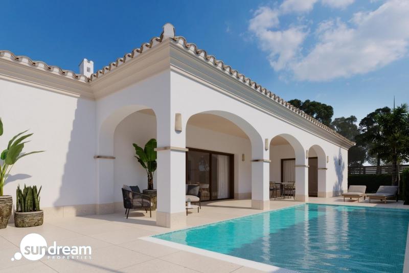 Villa mediterránea de 3 dormitorios con piscina privada de nueva construcción en San Pedro del Pinatar