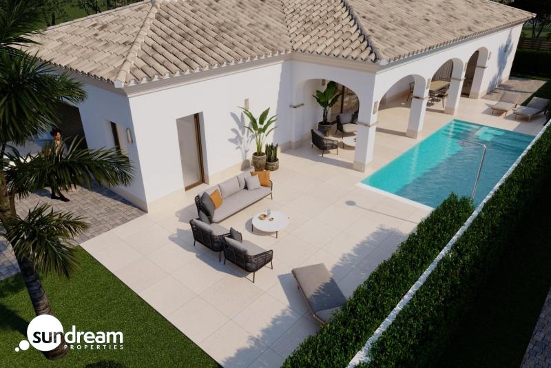 Villa mediterránea de 3 dormitorios con piscina privada de nueva construcción en San Pedro del Pinatar