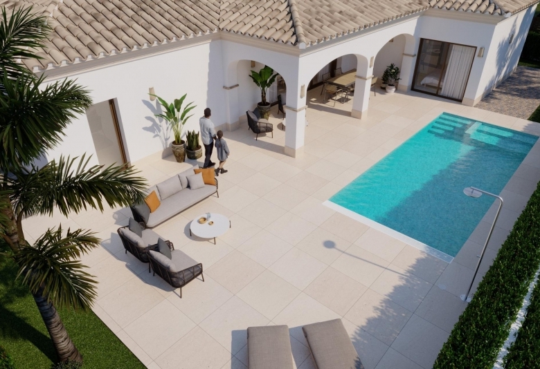 Villa mediterránea de 3 dormitorios con piscina privada de nueva construcción en San Pedro del Pinatar