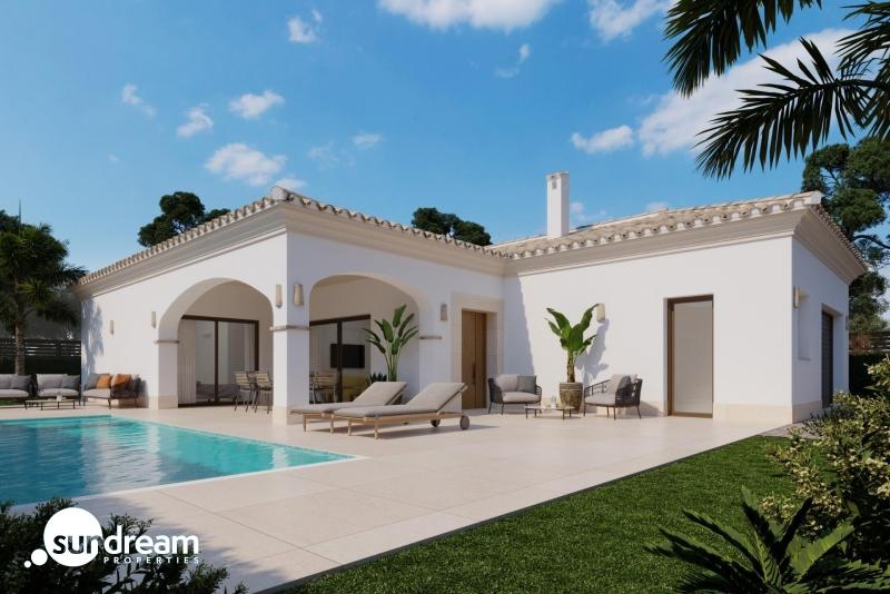Villa mediterránea de 3 dormitorios con piscina privada de nueva construcción en San Pedro del Pinatar