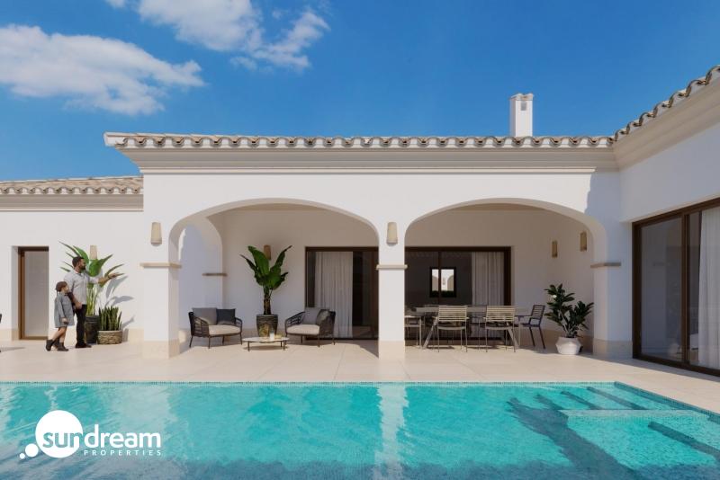 Villa mediterránea de 3 dormitorios con piscina privada de nueva construcción en San Pedro del Pinatar