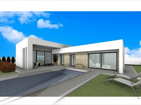 Villa en venta una planta con piscina en Aspe