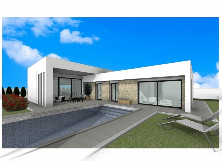 Villa en venta una planta con piscina en Aspe