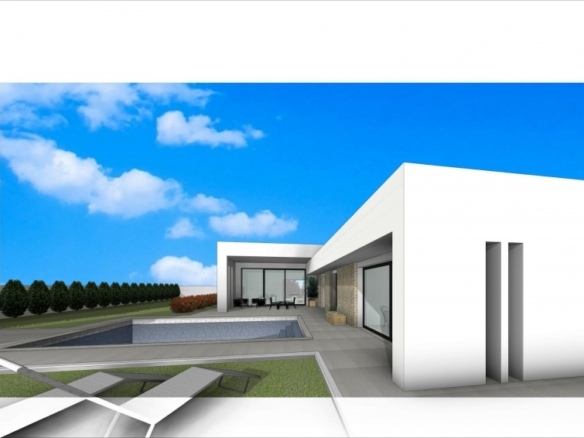 Villa en venta una planta con piscina en Aspe