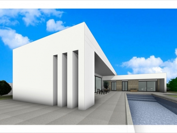 Villa en venta una planta con piscina en Aspe