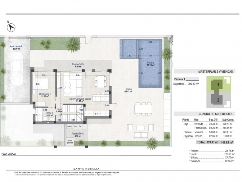 Villa en venta obra nueva en Santa Rosalía Lake