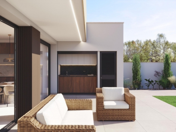 Villa de 3 dormitorios con piscina privada cerca de la playa en Santiago de la Ribera