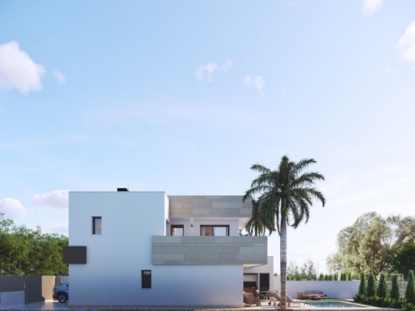 Villa de 3 dormitorios con piscina privada cerca de la playa en Santiago de la Ribera