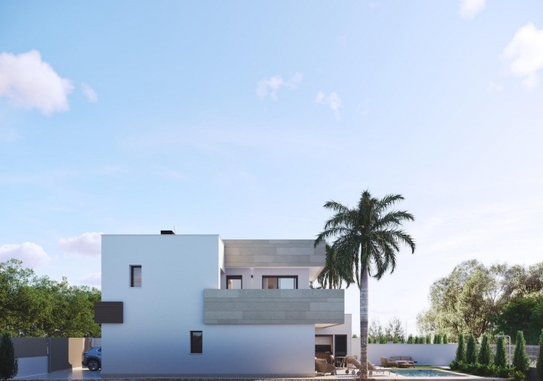 Villa de 3 dormitorios con piscina privada cerca de la playa en Santiago de la Ribera