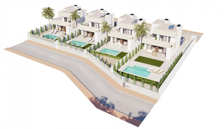 Villa de 3 dormitorios con piscina privada cerca de la playa en Santiago de la Ribera