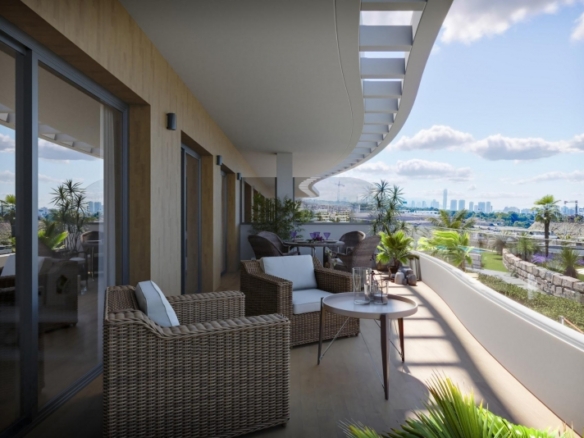 Apartamento de 2 dormitorios con vistas panorámicas al mar  a la venta en Finestrat