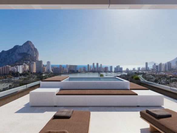 Apartamento de lujo de nueva construcción con 3 dormitorios con vistas al mar a la venta en Calpe, Costa Blanca