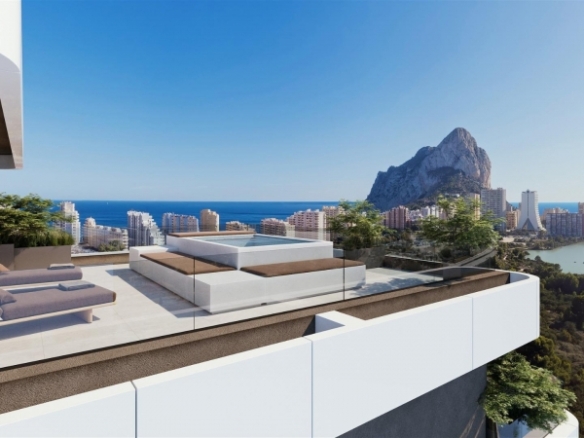 Apartamento de lujo de nueva construcción con 3 dormitorios con vistas al mar a la venta en Calpe, Costa Blanca