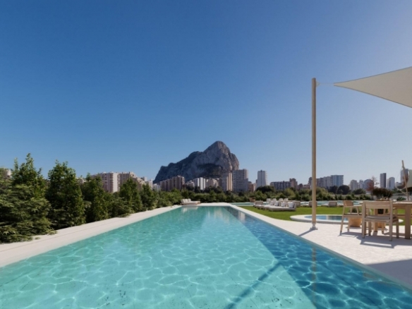 Apartamento de lujo de nueva construcción con 3 dormitorios con vistas al mar a la venta en Calpe, Costa Blanca
