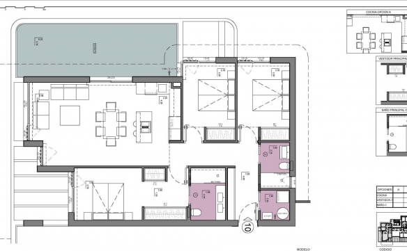 Apartamento de lujo de nueva construcción con 3 dormitorios con vistas al mar a la venta en Calpe, Costa Blanca
