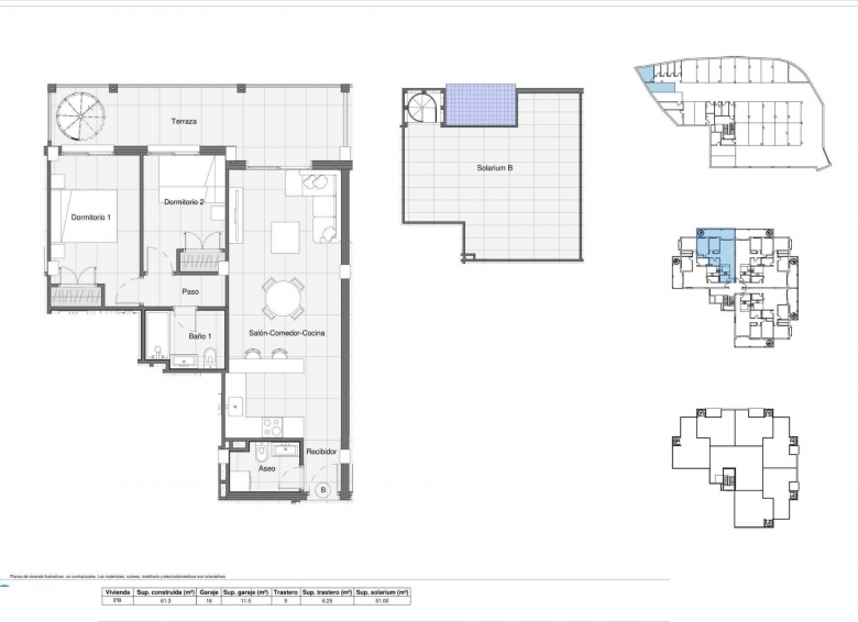 Ático de nueva construcción con 2 domritorios y solarium privado a la venta en Bigastro(Alicante)