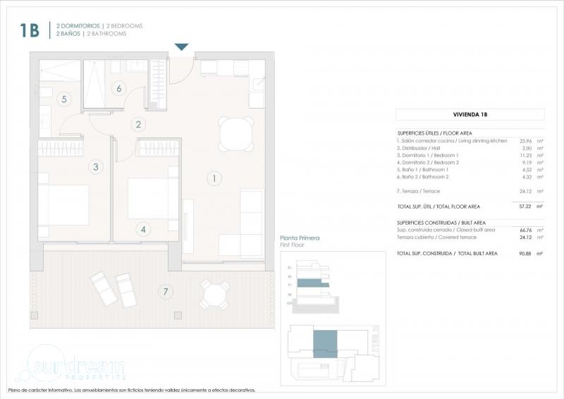 g_42140-20-6 Apartamento de nueva construcción con 2 dormitorios a la venta en Benijófar(Alicante)
