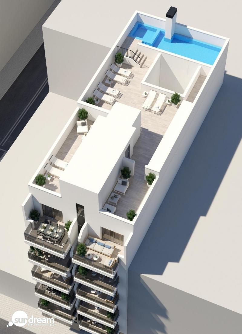 Apartamento de nueva construcción con 3 dormitorios a tan solo 150m de la playa a la venta en Torrevieja