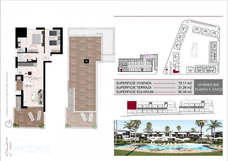 g_42362-12-29 Bungalow de planta alta con 2 dormitorios a la venta en Lo Marabú, Ciudad Quesada
