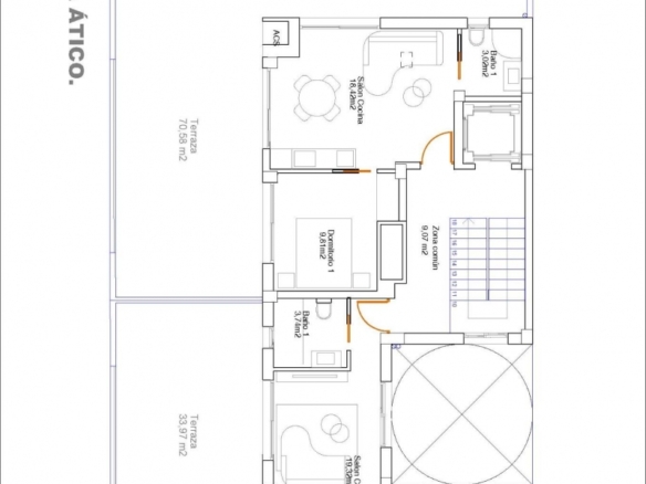 Ático de 1 dormitorio cerca de la playa en venta en Guardamar del Segura