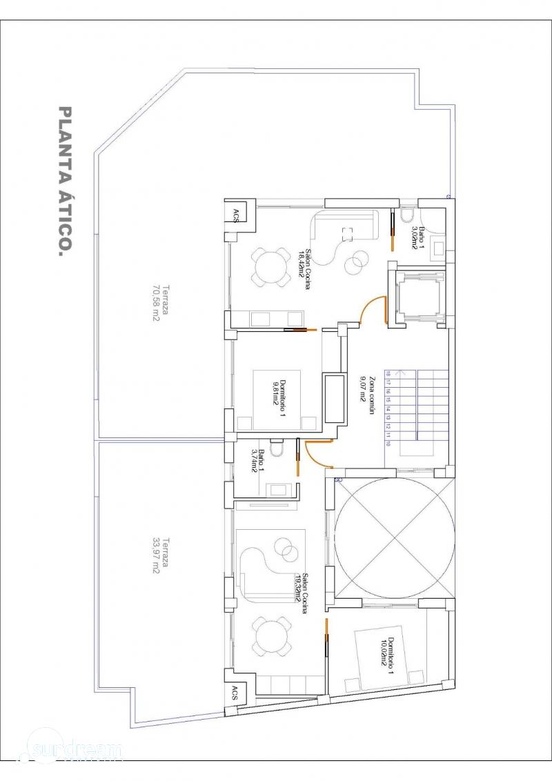 Ático de 1 dormitorio cerca de la playa en venta en Guardamar del Segura