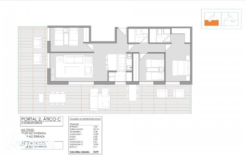 g_42437-13-14 Ático de de nueva construcción con 3 dormitorios a la venta cerca de la playa y el centro deJávea