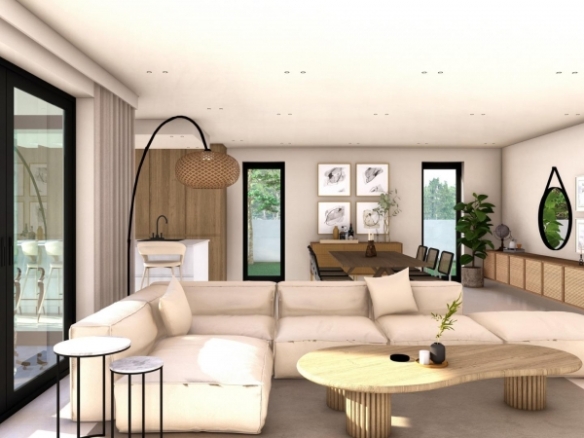 Villa exclusiva de una sola planta con 4 dormitorios y piscina privada en Finestrat.